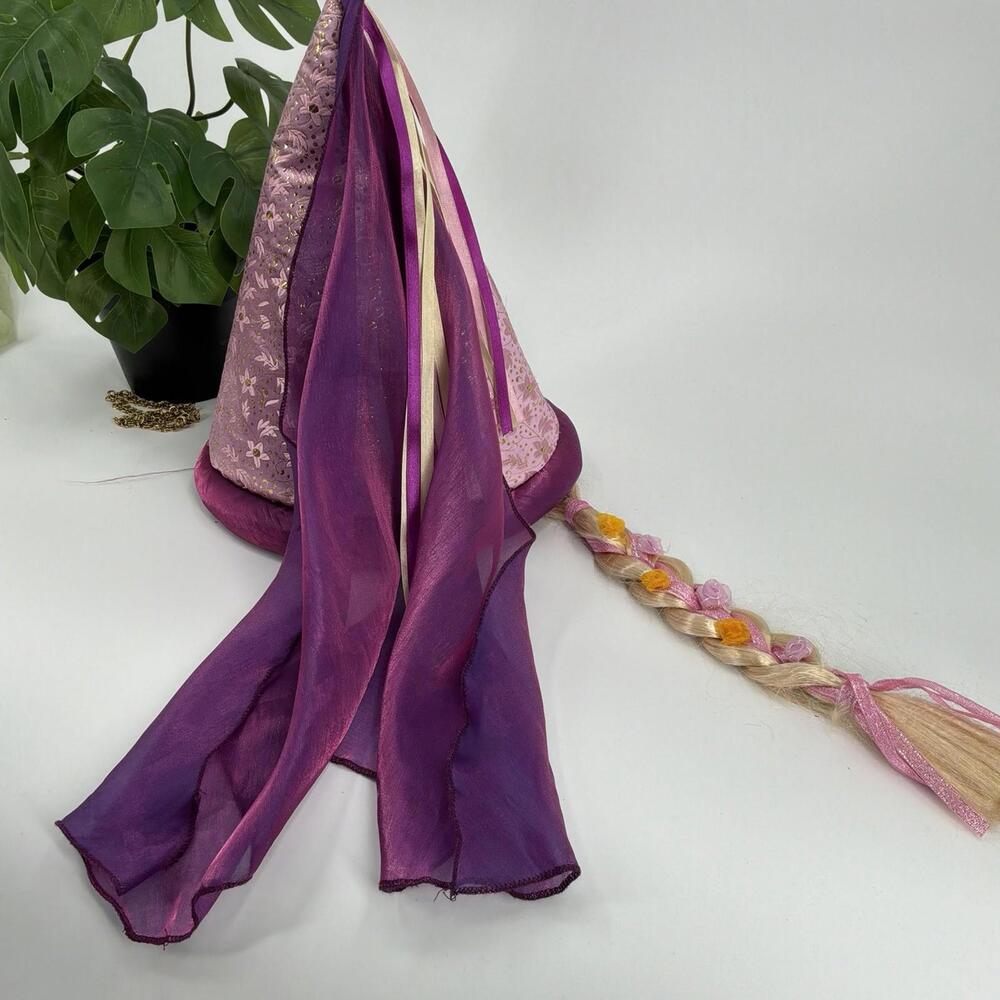 Disney Parks Rapunzel Tangled Hat with Braided Ponytail Purple Girls Costume